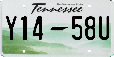 TN license plate Y1458U