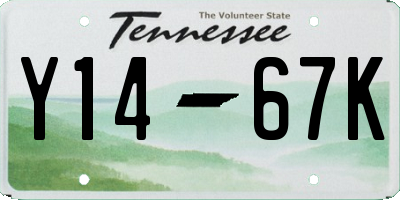 TN license plate Y1467K