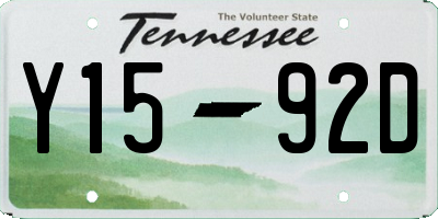 TN license plate Y1592D