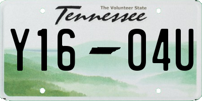 TN license plate Y1604U
