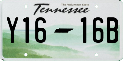 TN license plate Y1616B