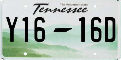 TN license plate Y1616D