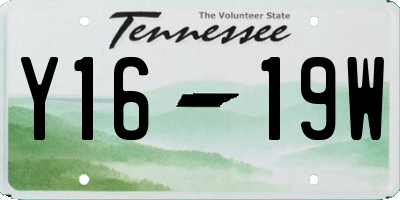 TN license plate Y1619W