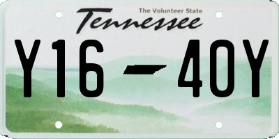 TN license plate Y1640Y