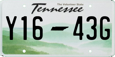 TN license plate Y1643G