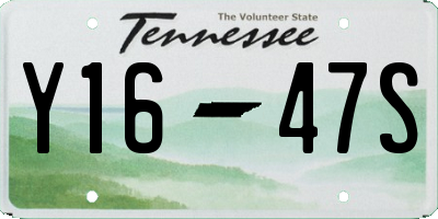 TN license plate Y1647S