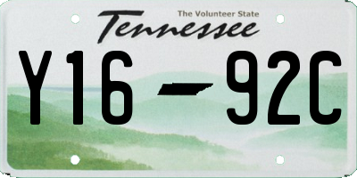 TN license plate Y1692C