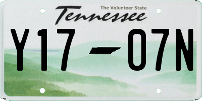 TN license plate Y1707N