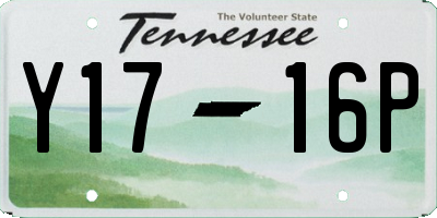 TN license plate Y1716P