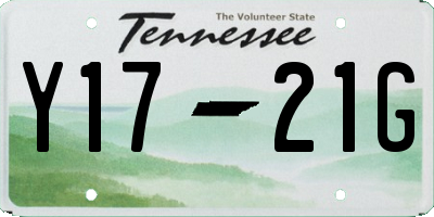 TN license plate Y1721G