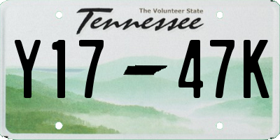 TN license plate Y1747K