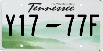 TN license plate Y1777F