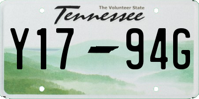 TN license plate Y1794G