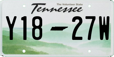 TN license plate Y1827W