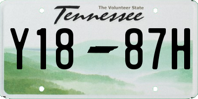 TN license plate Y1887H