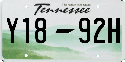 TN license plate Y1892H