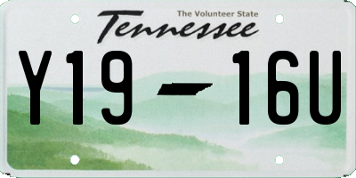 TN license plate Y1916U
