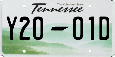 TN license plate Y2001D