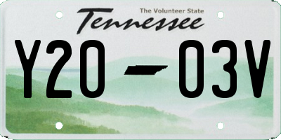 TN license plate Y2003V