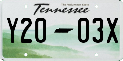 TN license plate Y2003X