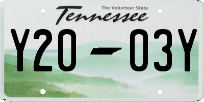 TN license plate Y2003Y