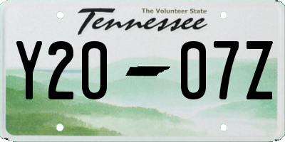 TN license plate Y2007Z
