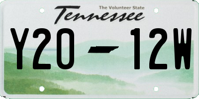 TN license plate Y2012W