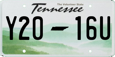 TN license plate Y2016U