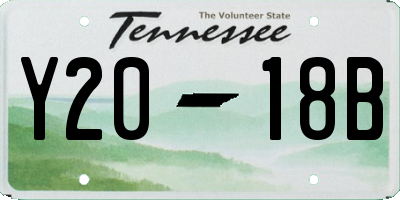 TN license plate Y2018B