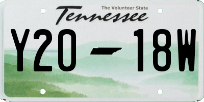 TN license plate Y2018W