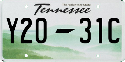 TN license plate Y2031C