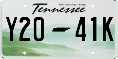 TN license plate Y2041K
