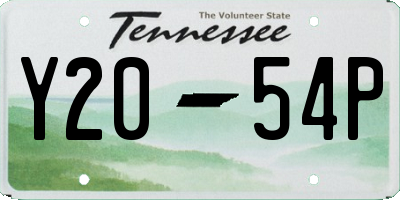 TN license plate Y2054P