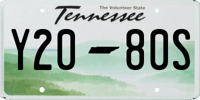 TN license plate Y2080S