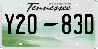 TN license plate Y2083D