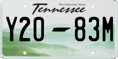 TN license plate Y2083M