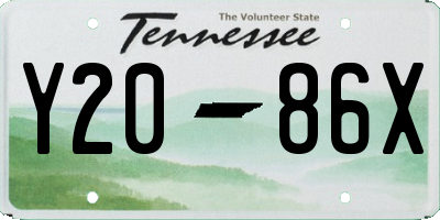 TN license plate Y2086X