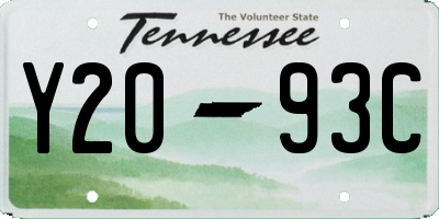 TN license plate Y2093C