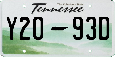 TN license plate Y2093D
