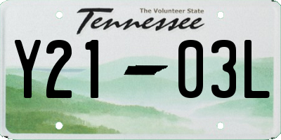 TN license plate Y2103L