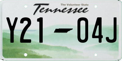 TN license plate Y2104J