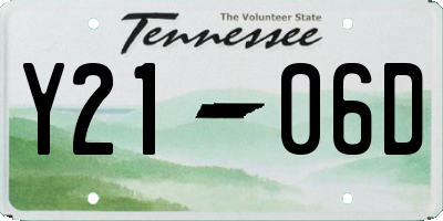 TN license plate Y2106D
