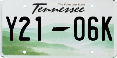 TN license plate Y2106K