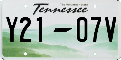 TN license plate Y2107V