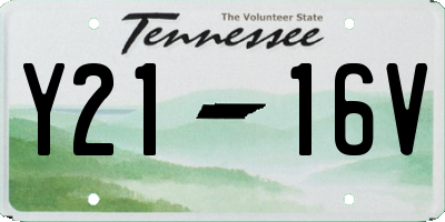 TN license plate Y2116V