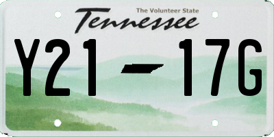 TN license plate Y2117G
