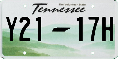 TN license plate Y2117H