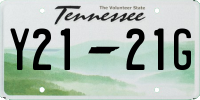 TN license plate Y2121G
