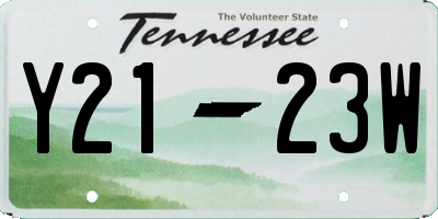 TN license plate Y2123W