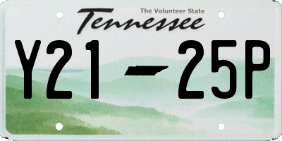 TN license plate Y2125P